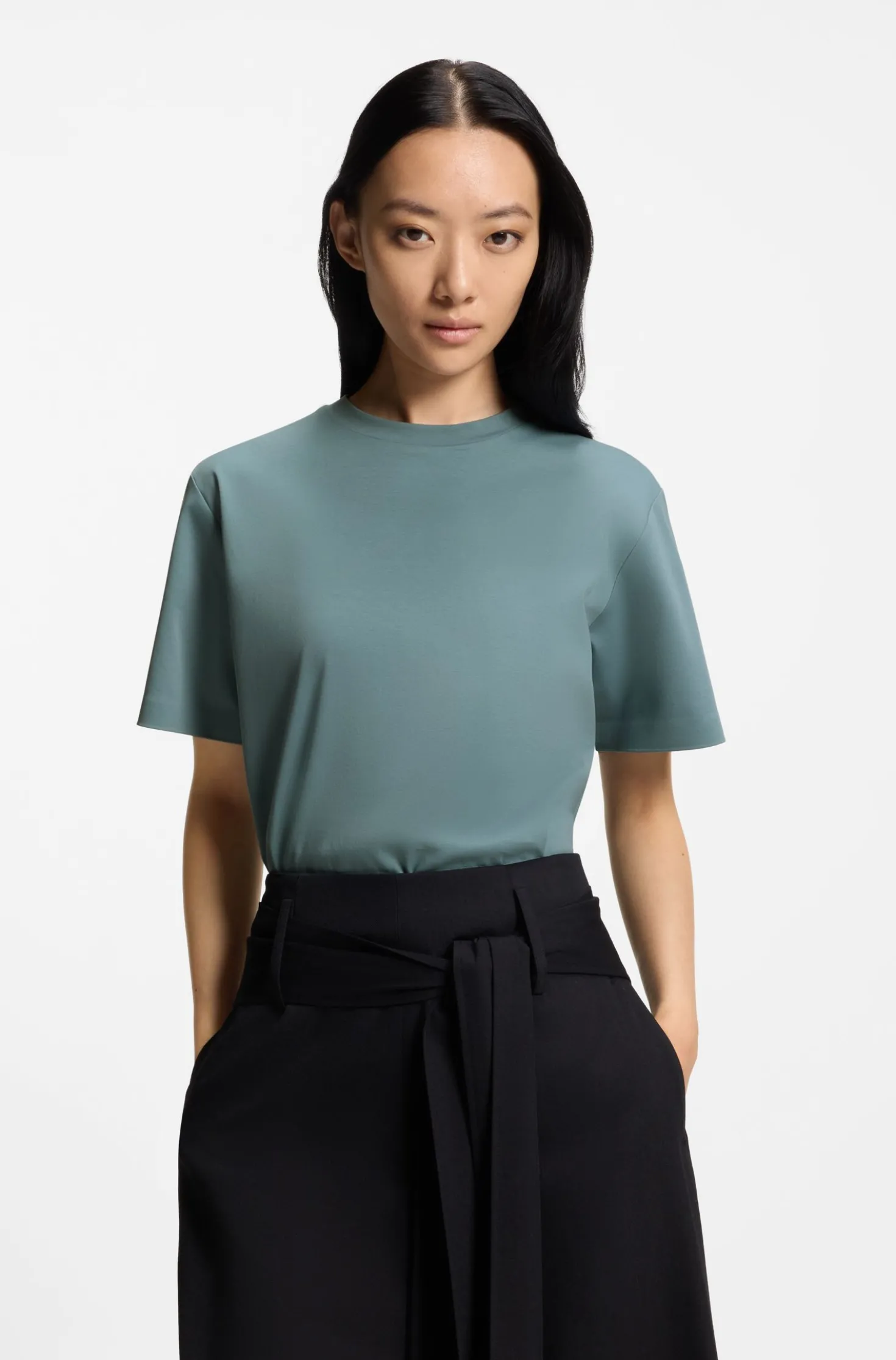 Relaxed-fit T-shirt in mercerised cotton