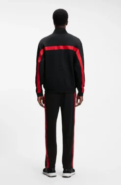 Relaxed-fit zip-up sweatshirt with chevron tape
