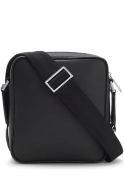 Reporter bag with silver-tone logo lettering