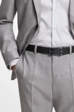 Reversible belt in Italian leather with interchangeable buckles