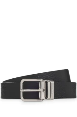 Reversible Italian-leather business belt