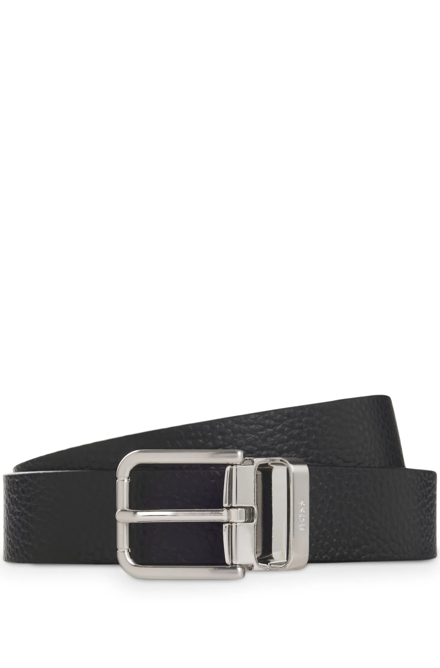 Reversible Italian-leather business belt