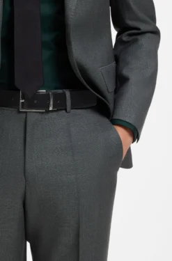 Reversible Italian leather belt with two textures