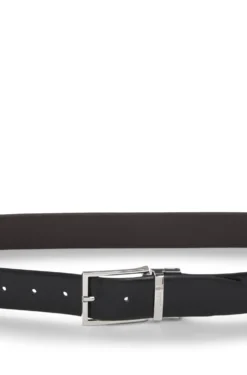 Reversible Italian leather belt with two textures