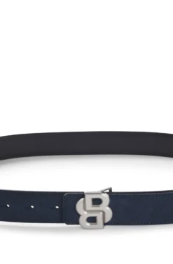 Reversible leather belt with Double B buckle