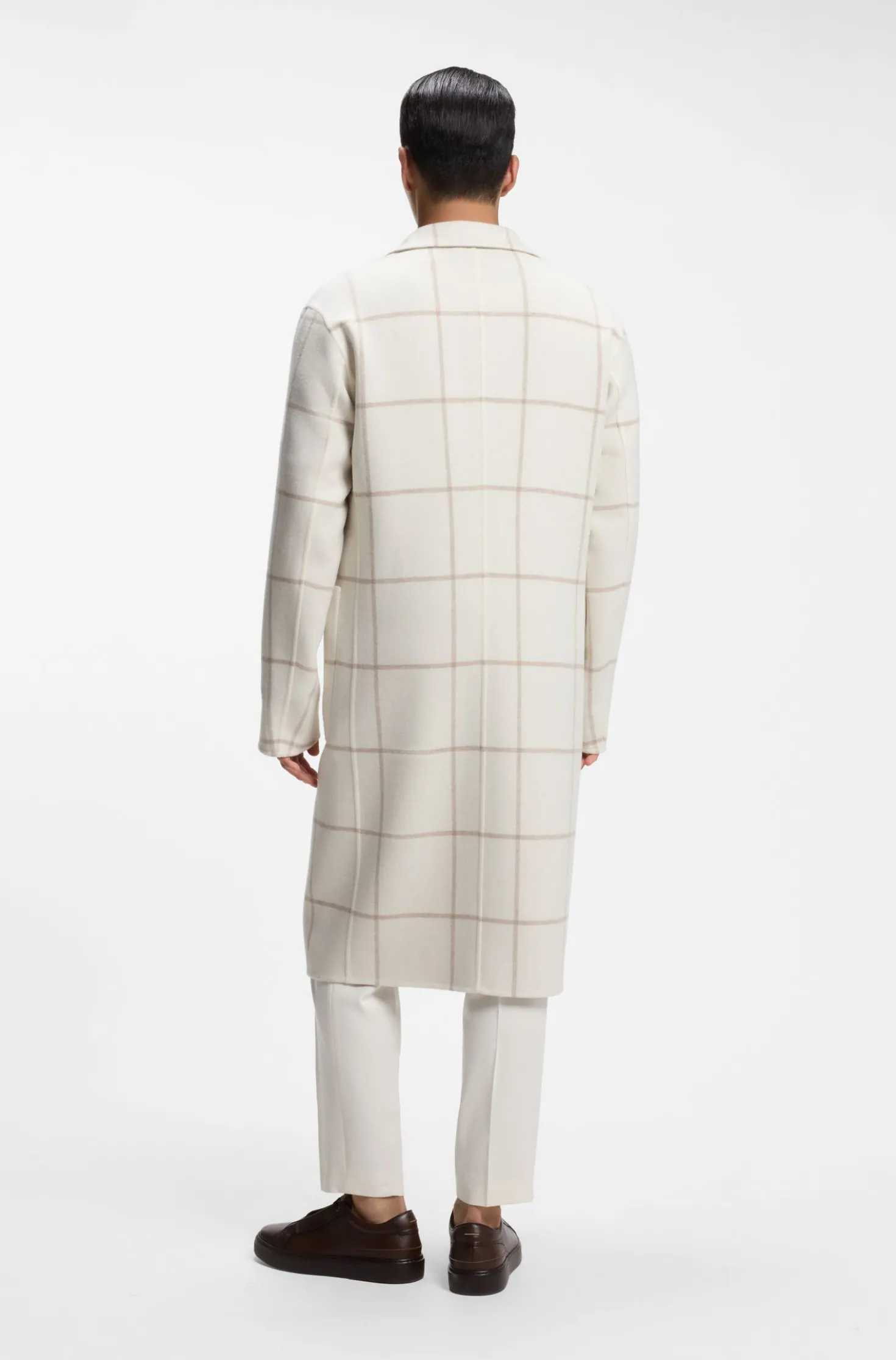 Reversible relaxed-fit coat in virgin wool and cashmere