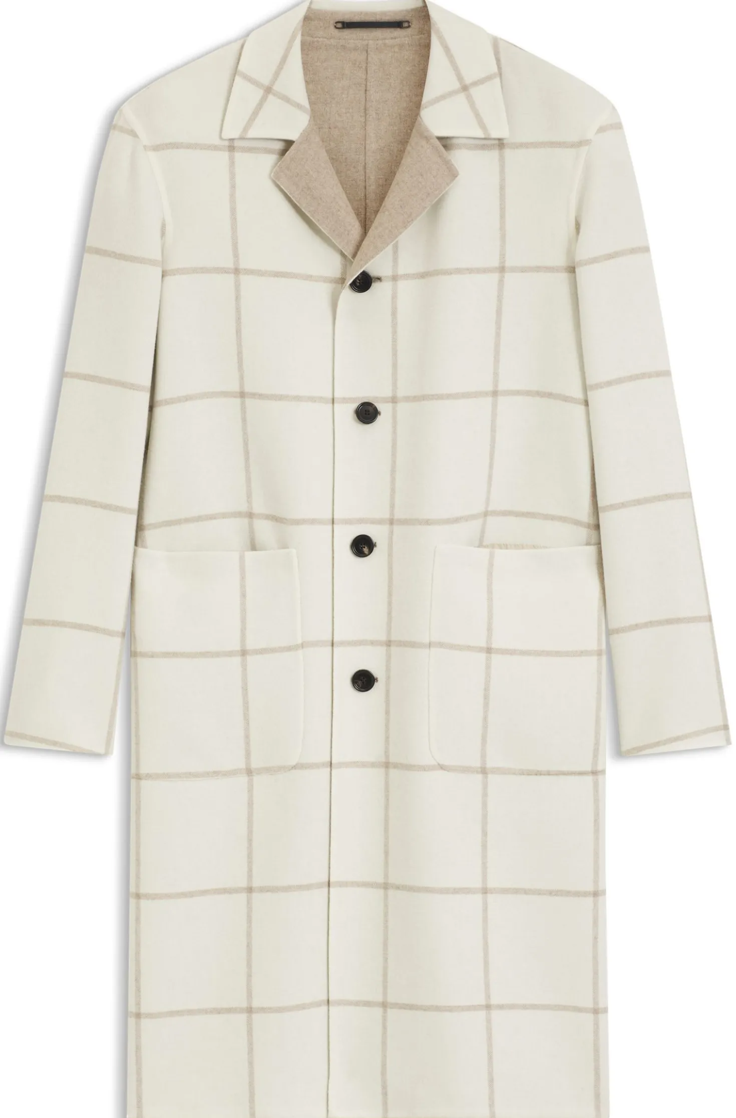 Reversible relaxed-fit coat in virgin wool and cashmere
