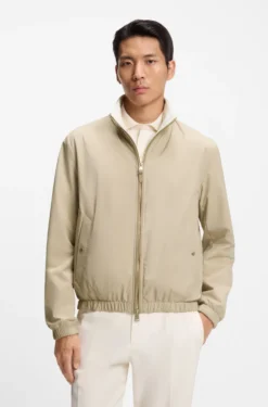 Reversible zip-up jacket in peached fabric