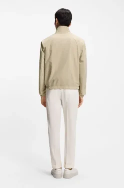 Reversible zip-up jacket in peached fabric
