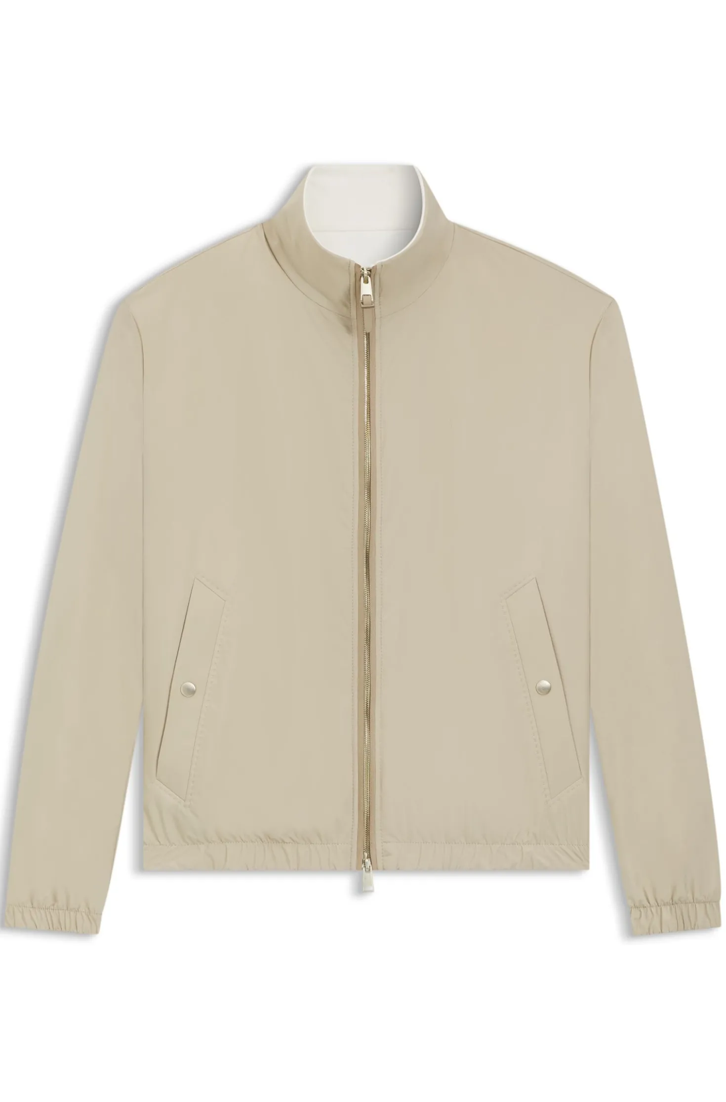 Reversible zip-up jacket in peached fabric