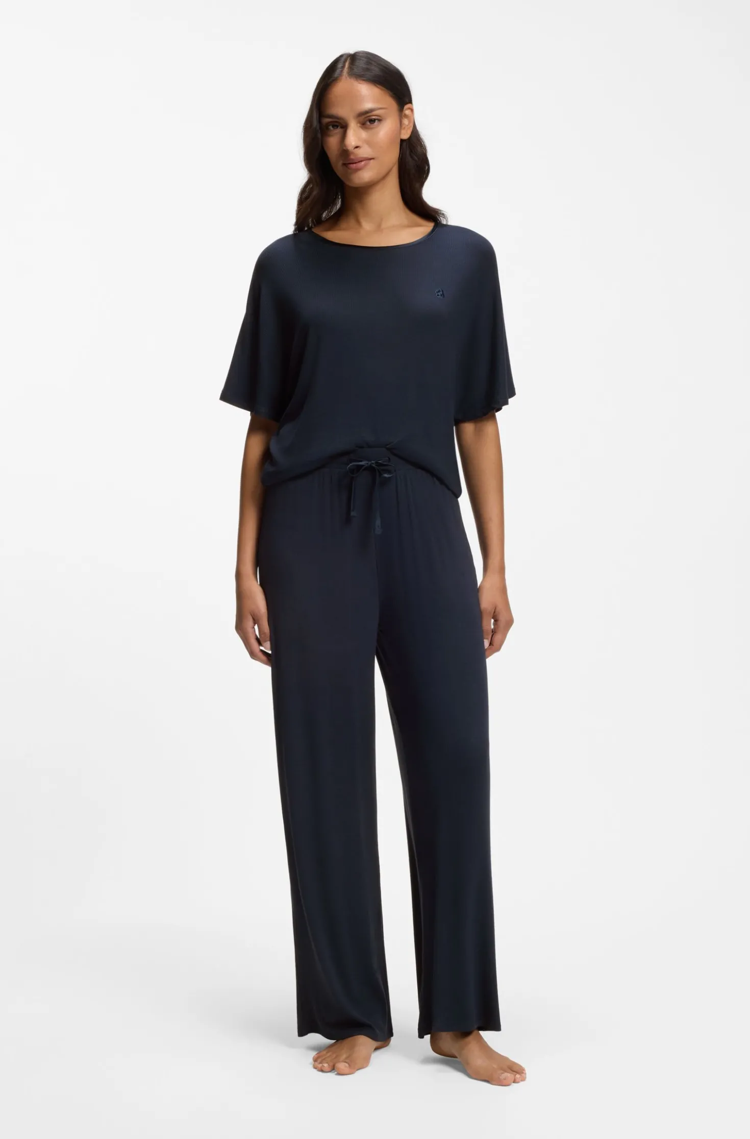 Ribbed-jersey pyjama bottoms with Double B monogram