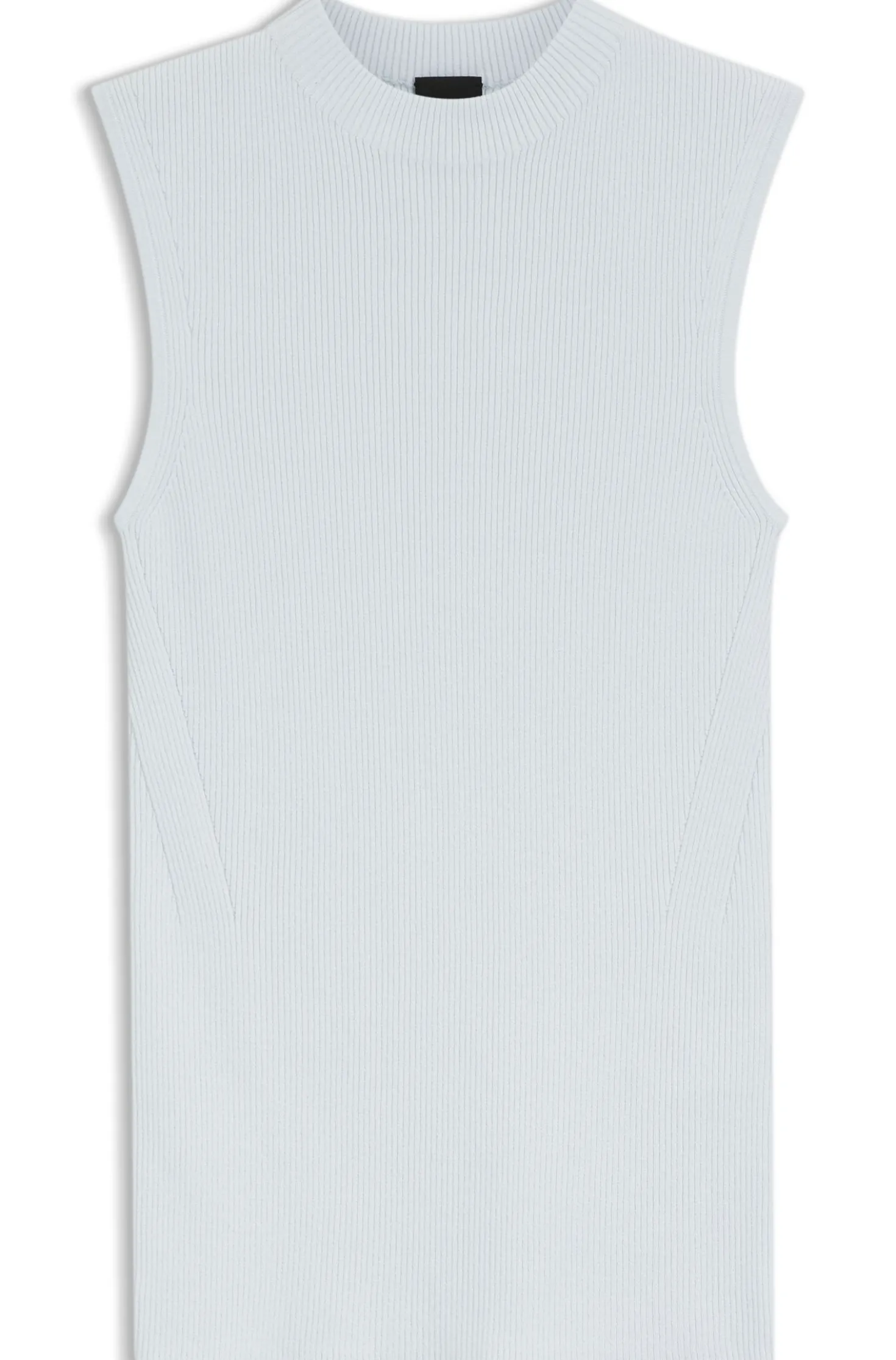 Ribbed-knit top with mock neckline