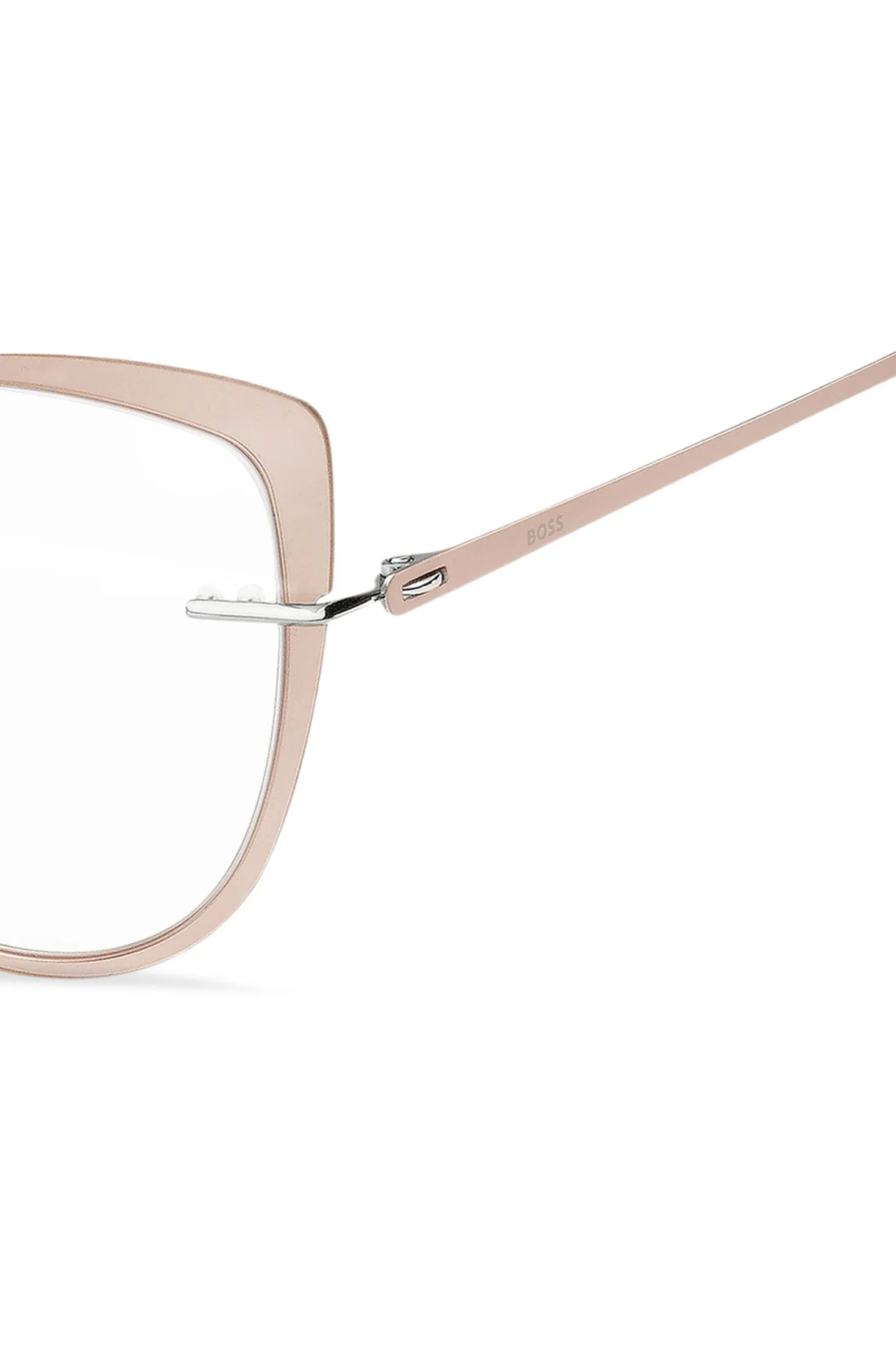 Rimless optical frames with coloured contours