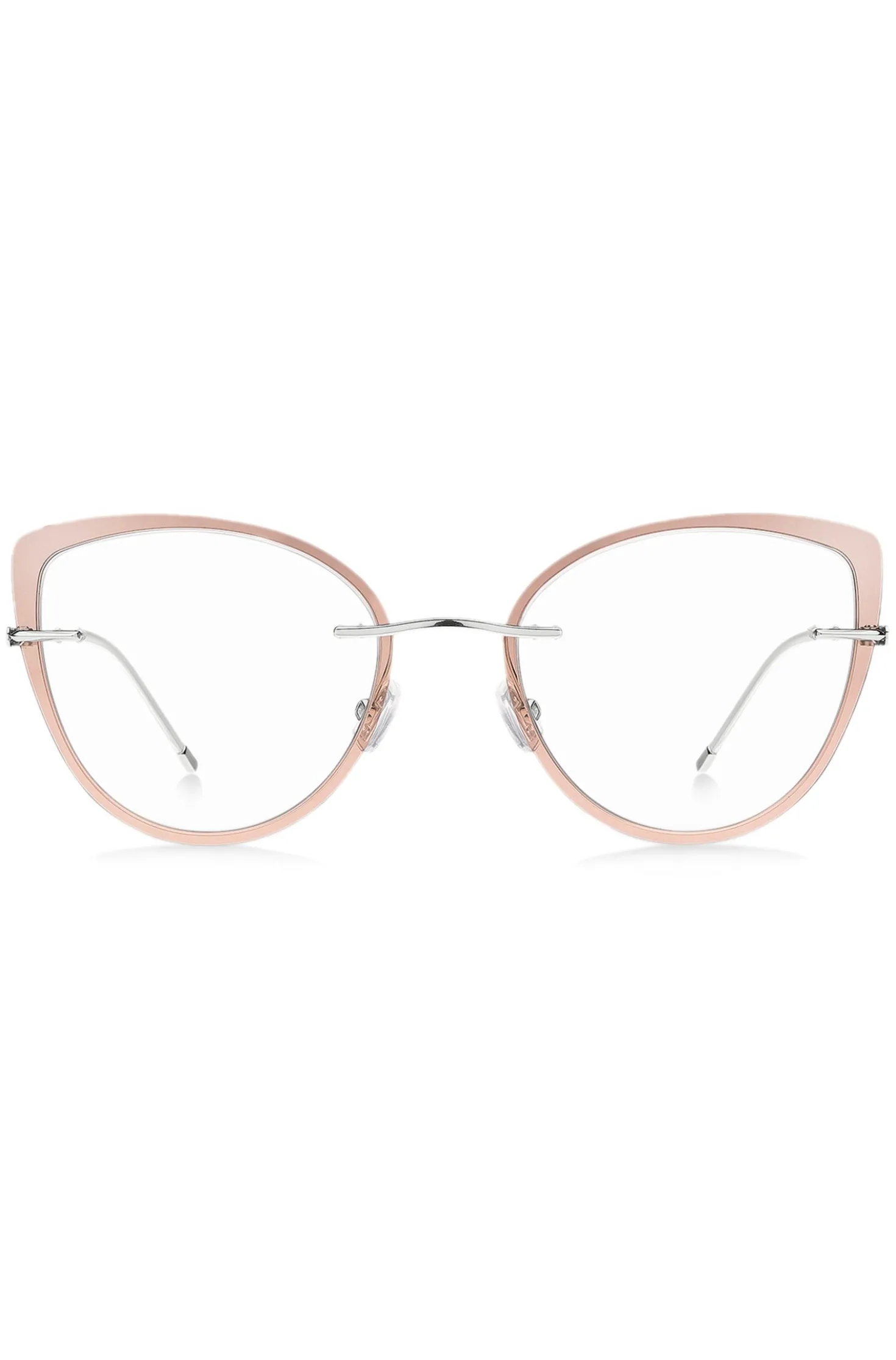 Rimless optical frames with coloured contours