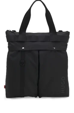 Ripstop tote bag with logo lettering