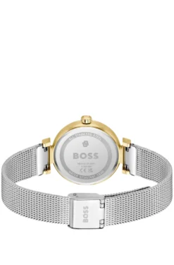 Rosehill gold-tone watch with silver-tone mesh bracelet