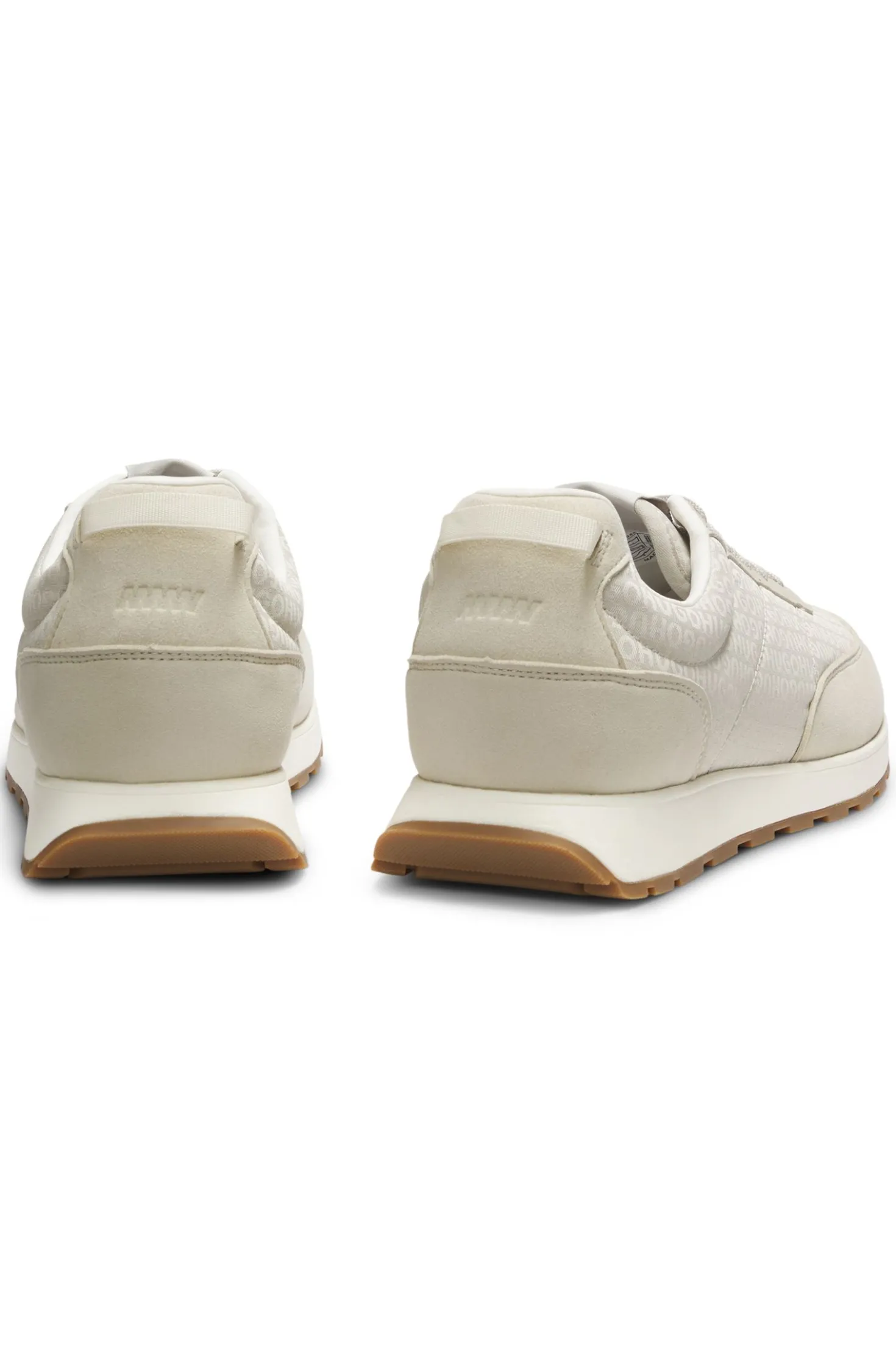 Running-inspired trainers with monogram-jacquard uppers