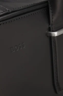 Runway holdall in leather with embossed logo