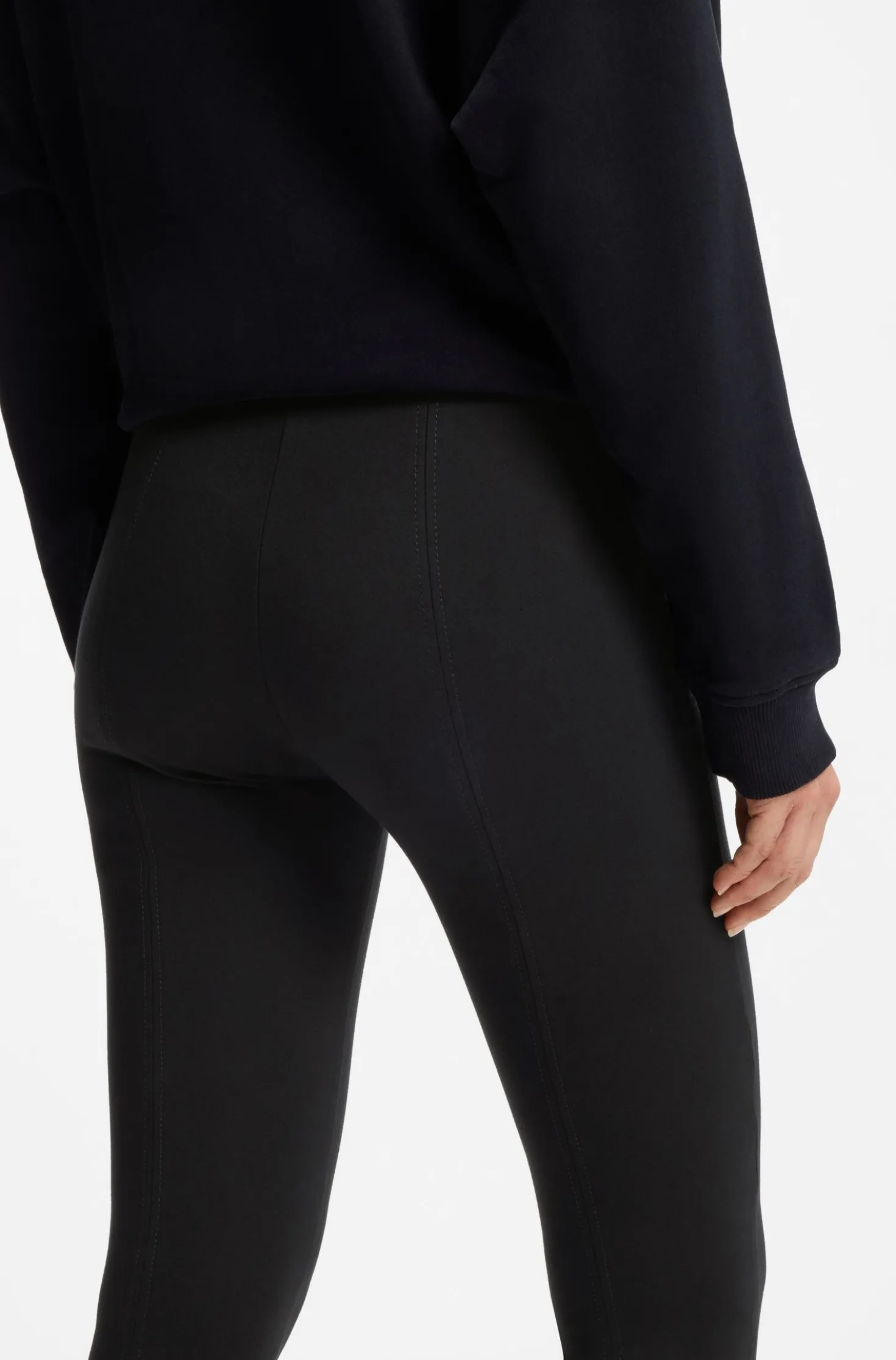 Seam-detail leggings in Punto Milano jersey