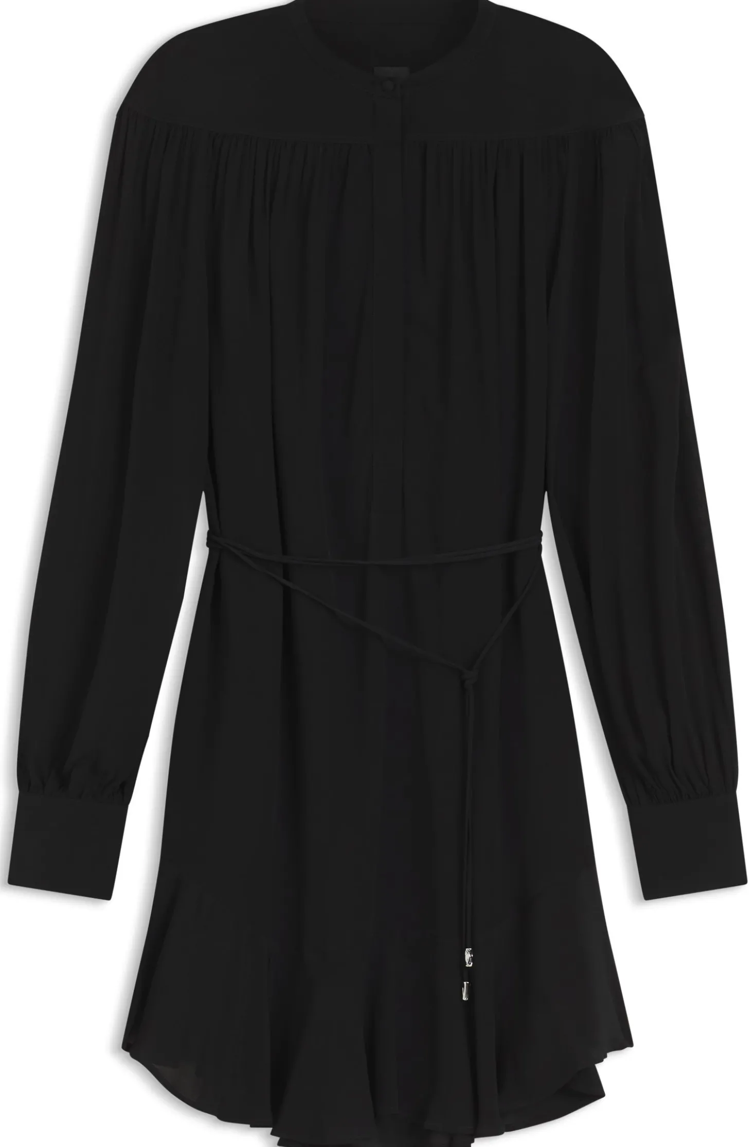 Shirt-style dress in crepe de chine