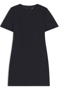 Short-sleeved dress in Japanese crepe