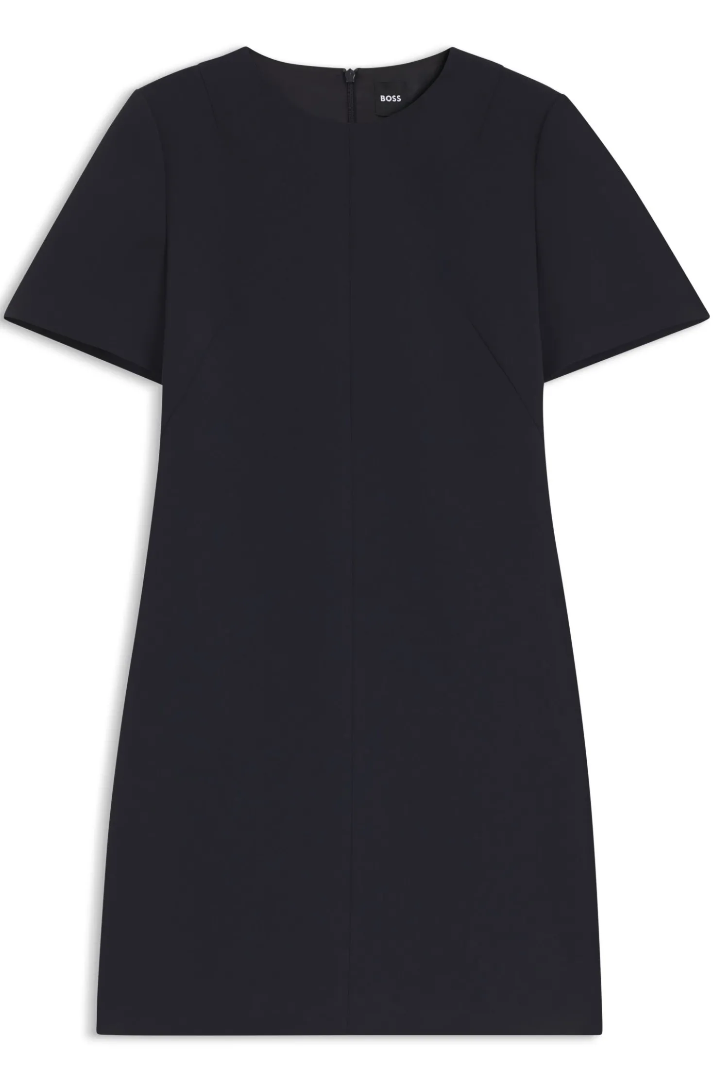 Short-sleeved dress in Japanese crepe