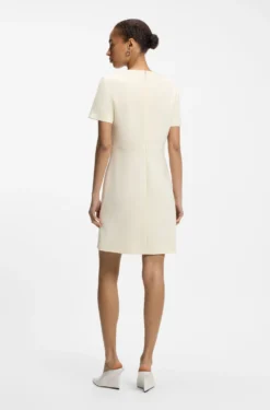 Short-sleeved dress in Japanese crepe