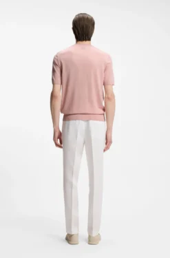 Short-sleeved knit T-shirt in merino wool