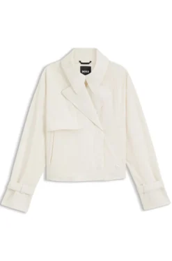 Short trench coat in peached crepe