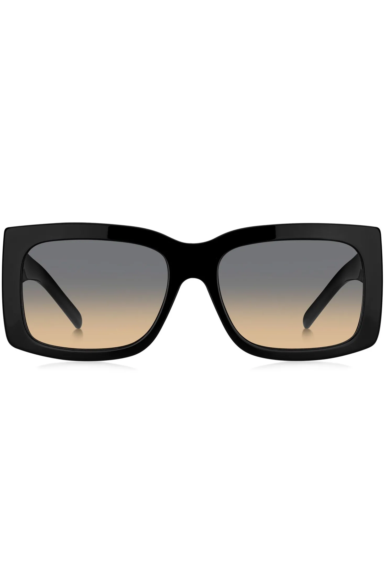 Signature-stripe bio-acetate sunglasses with large temple logo