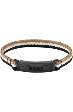 Signature-stripe cuff with logo clasp: small
