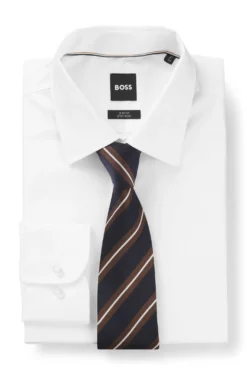 Silk-blend tie with diagonal stripes