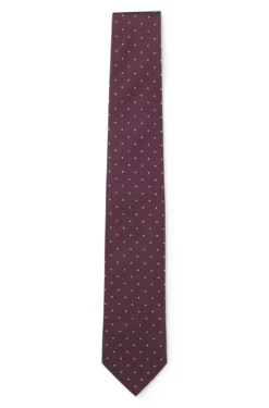 Silk-blend tie with dot pattern
