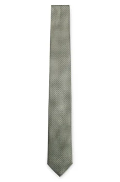 Silk-blend tie with jacquard pattern