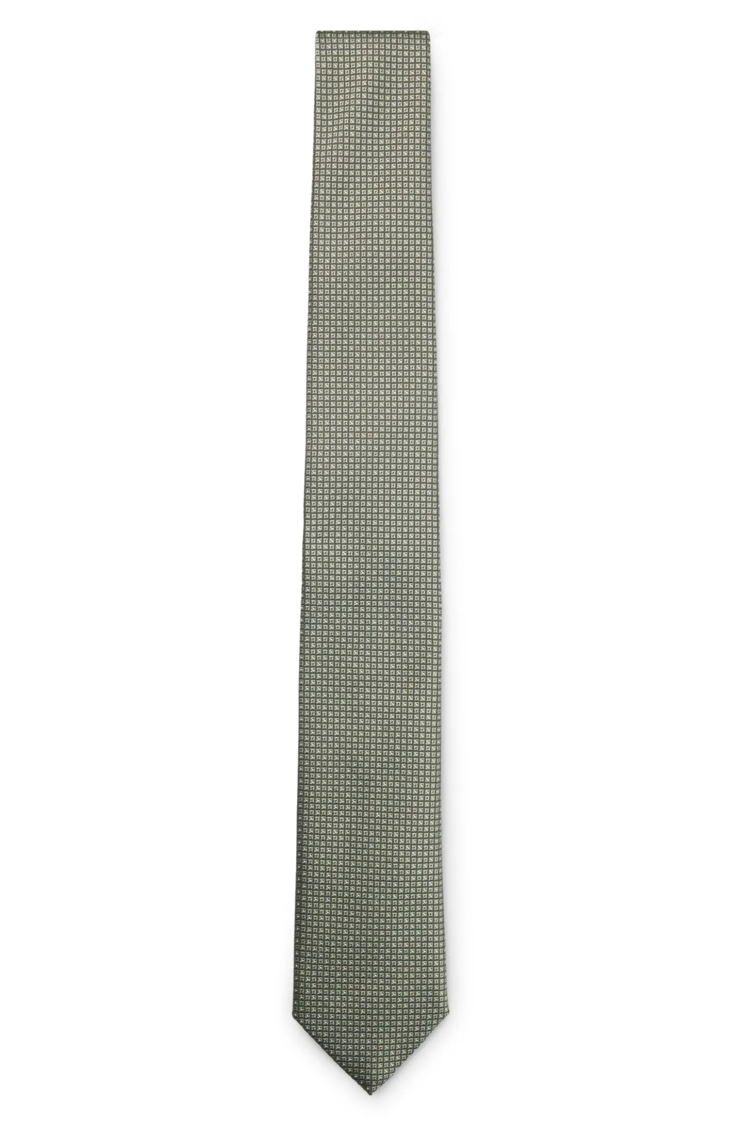 Silk-blend tie with jacquard pattern