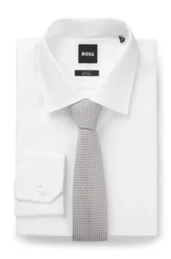 Silk-blend tie with jacquard pattern