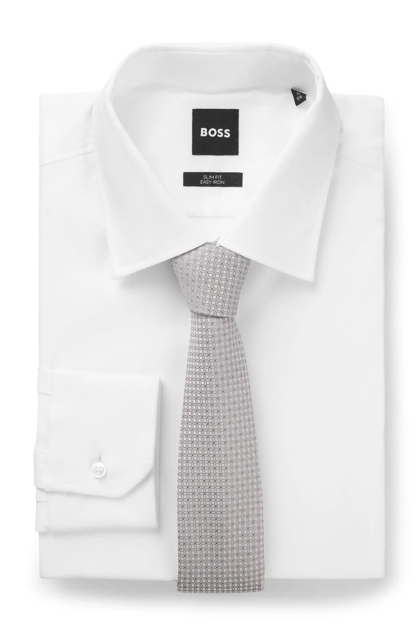 Silk-blend tie with jacquard pattern