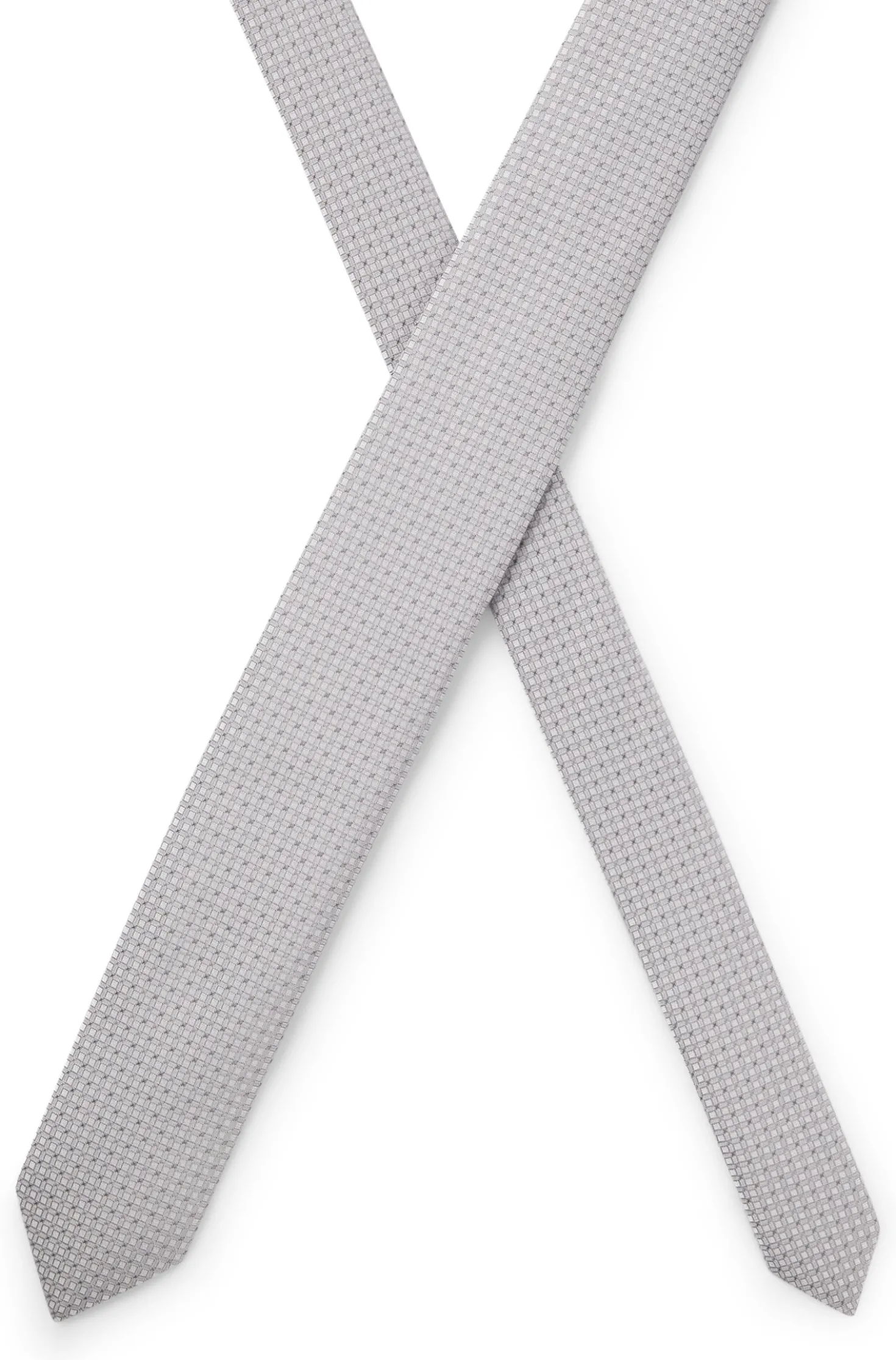Silk-blend tie with jacquard pattern