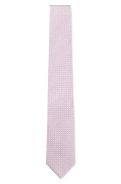 Silk-blend tie with jacquard-woven pattern