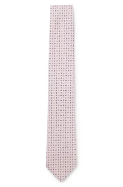 Silk-blend tie with micro pattern