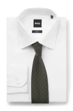 Silk-blend tie with micro pattern