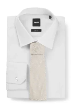 Silk-blend tie with paisley jacquard
