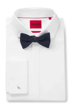 Silk bow tie with jacquard pattern