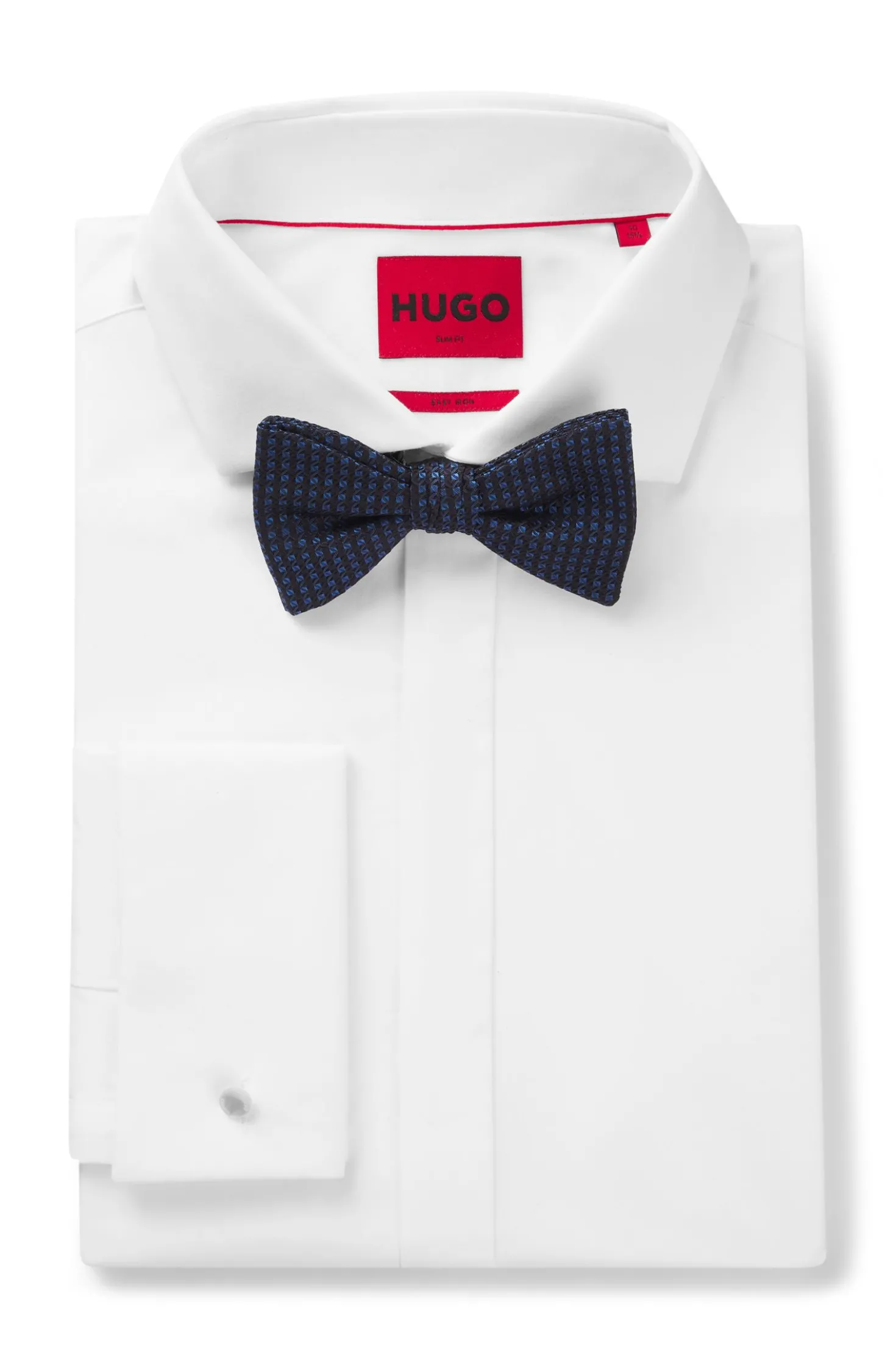 Silk bow tie with jacquard pattern