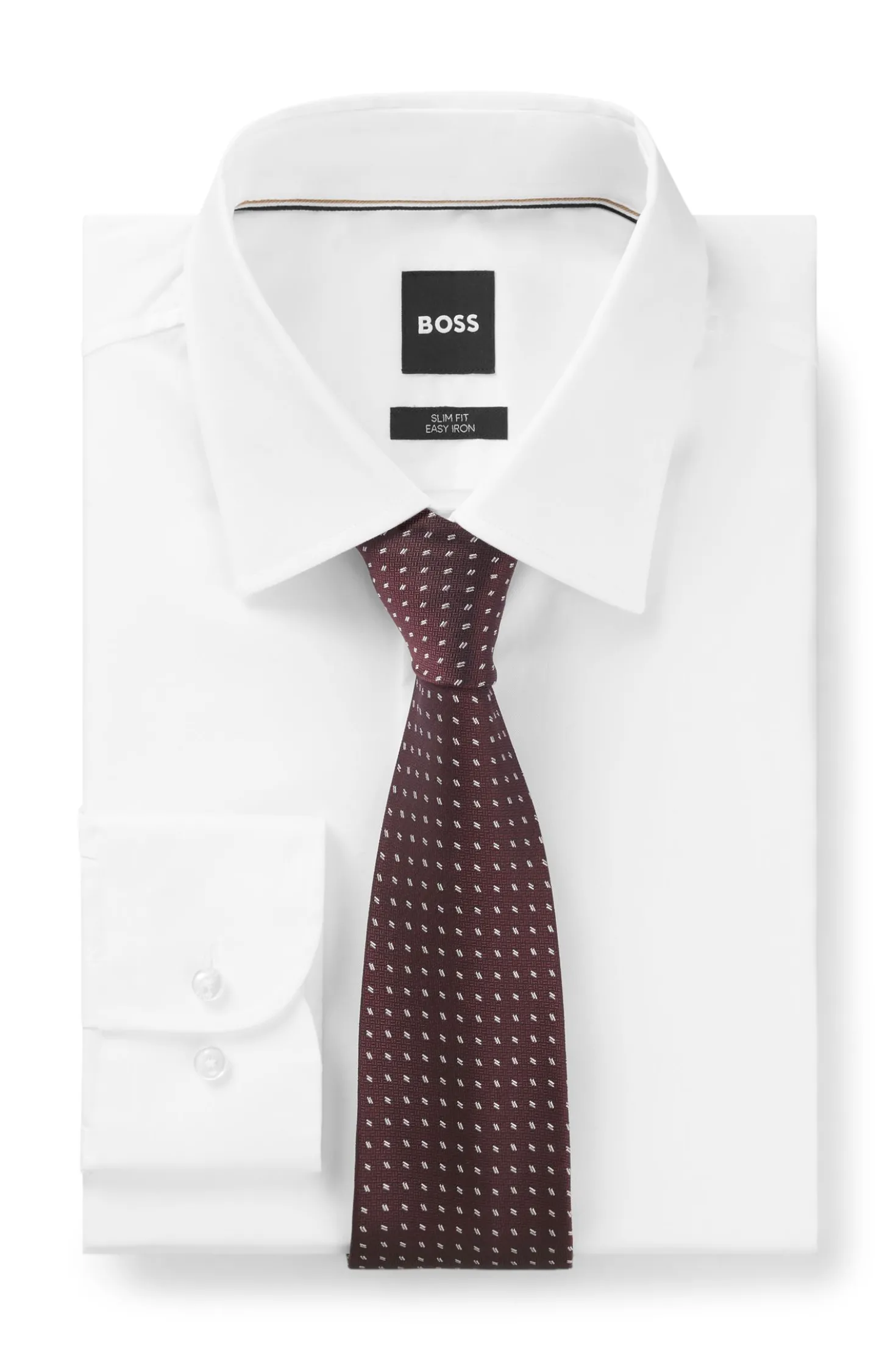 Silk jacquard tie with a micro pattern