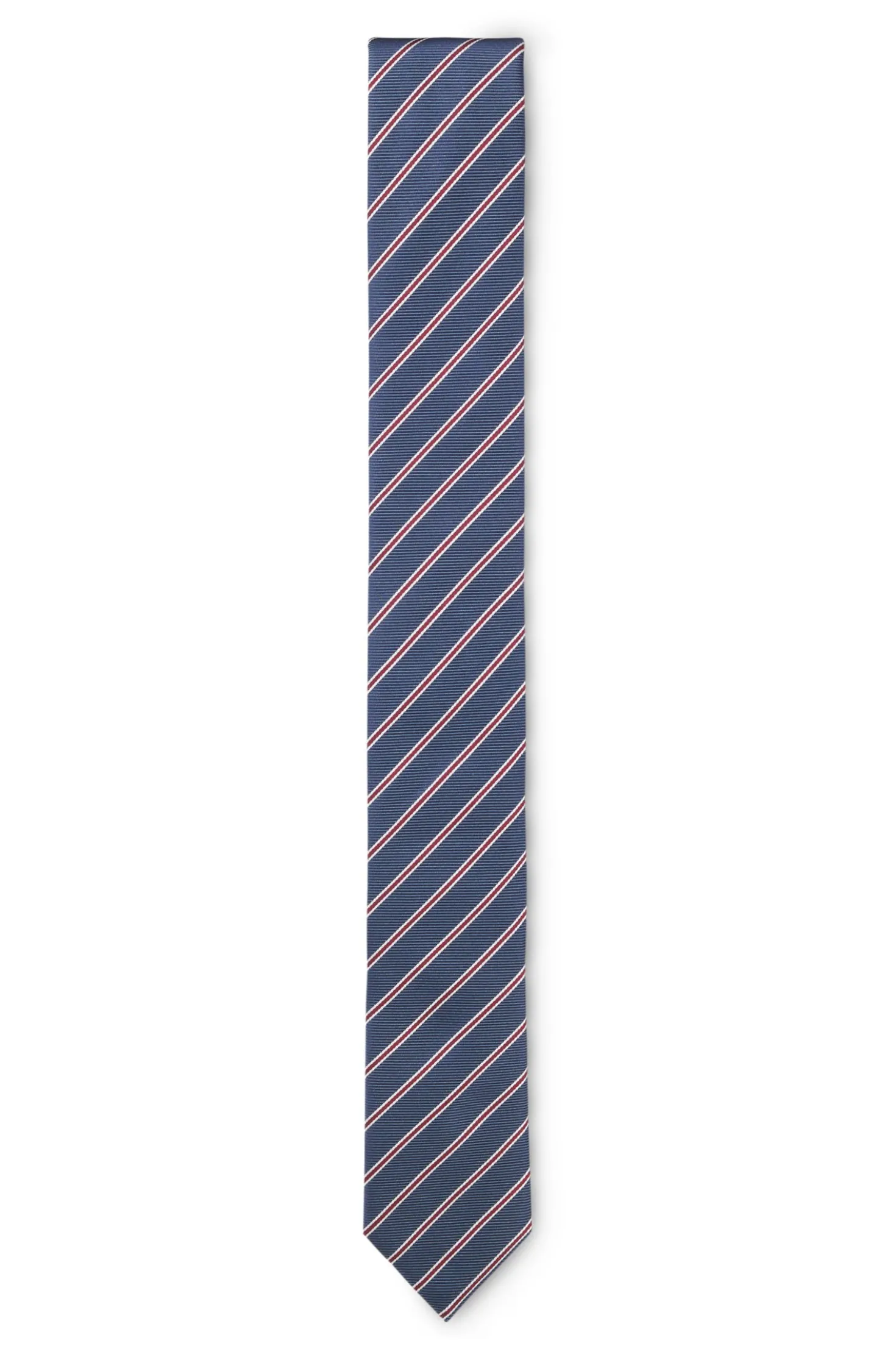 Silk tie with diagonal stripe