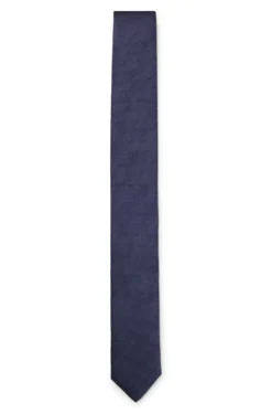 Silk tie with jacquard-woven pattern