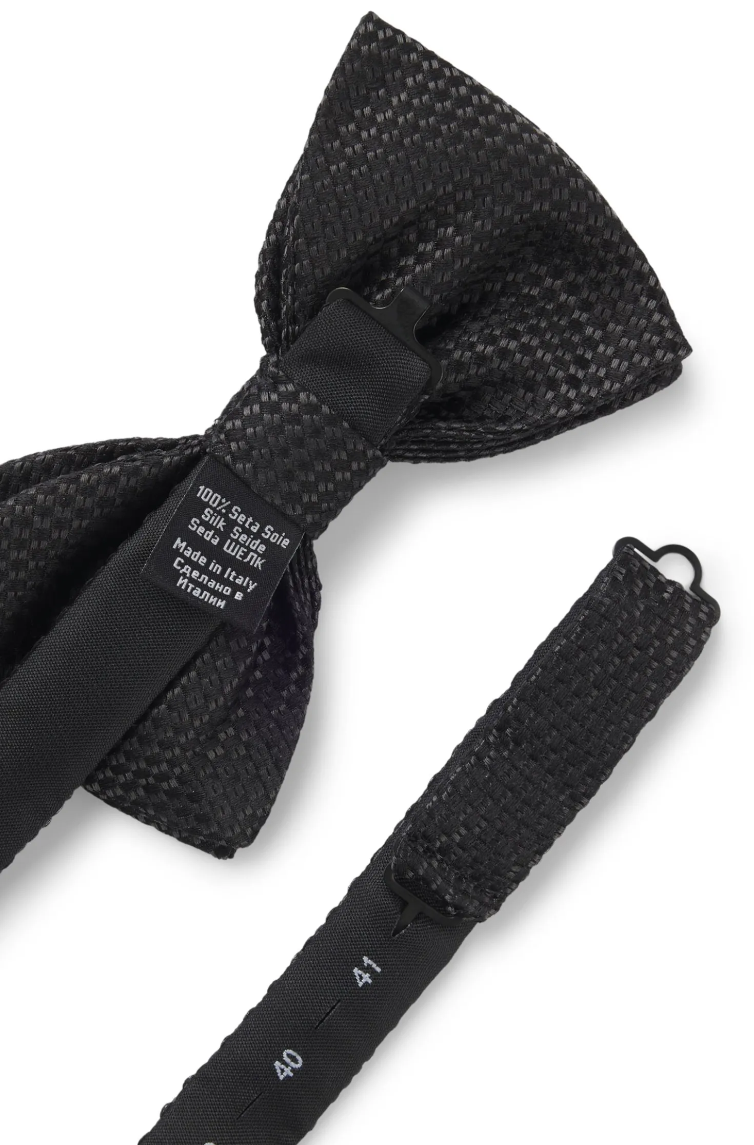 Silk tie with jacquard-woven pattern