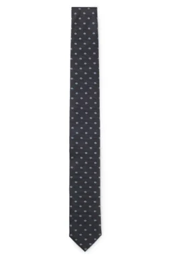 Silk tie with jacquard-woven pattern