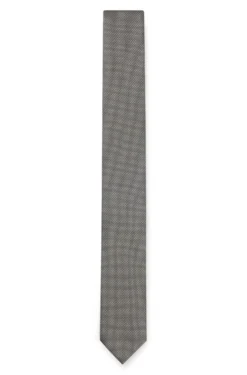 Silk tie with jacquard-woven pattern